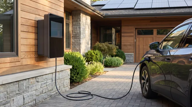 Photo APRÈS — borne solaire intelligente installée