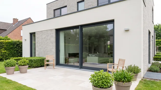 Photo APRÈS — grand levant-coulissant aluminium sur terrasse