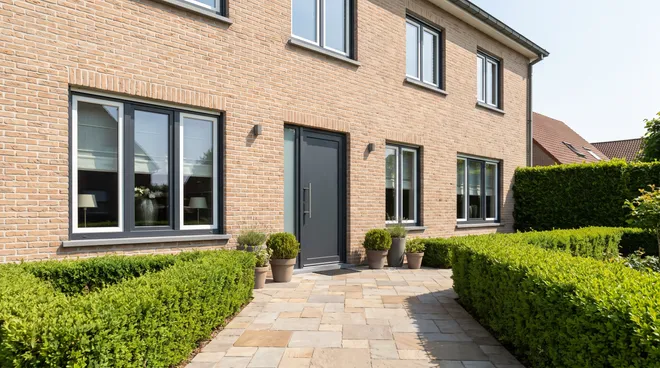 Photo APRÈS — châssis PVC anthracite plaxé bicolore