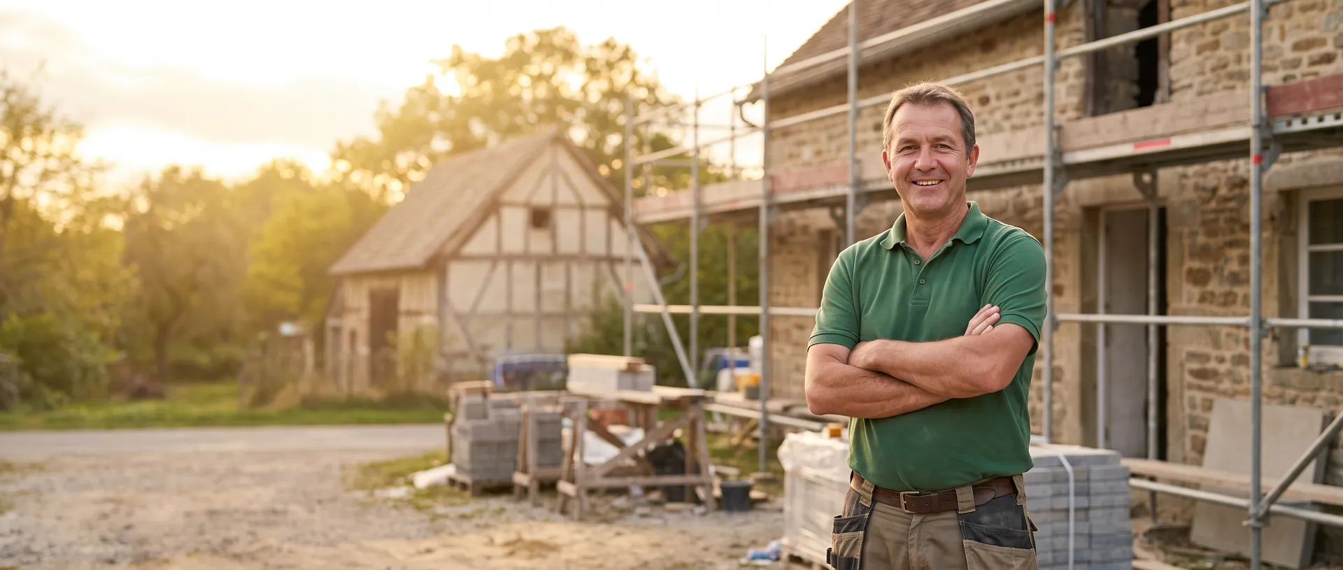 Le fondateur de wendows devant un chantier