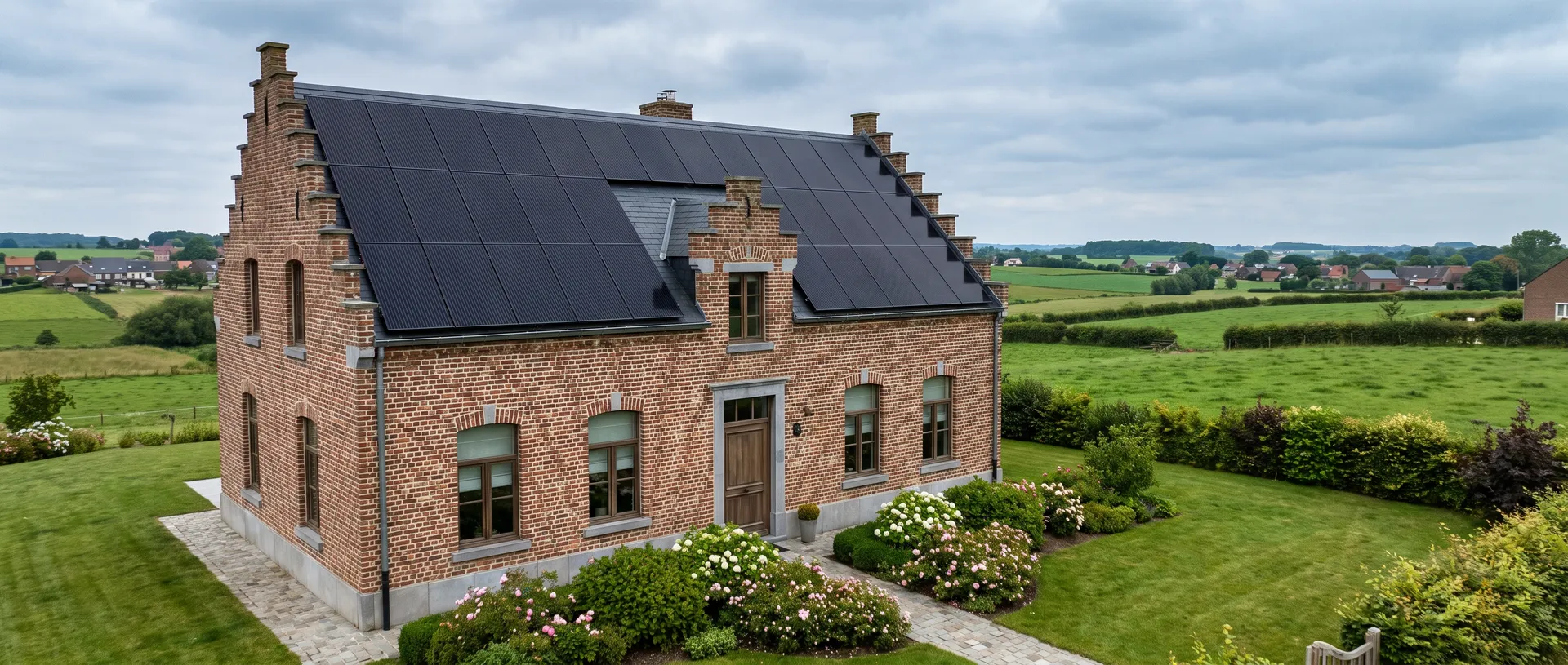 Toiture solaire sur une maison wallonne